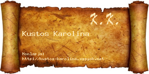 Kustos Karolina névjegykártya